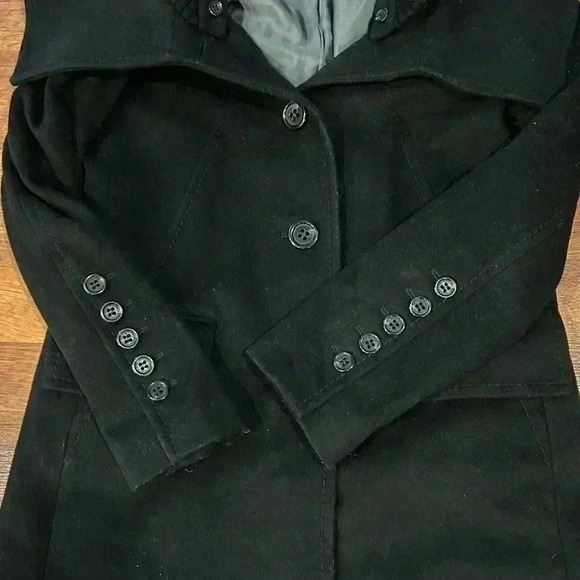 BCBG Maxazria black Women’s wool peacoat size M - Picture 4 of 9